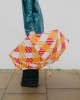 Orange and Pink Oversize Gingham Folding Compact Umbrella by Anatole of Paris - SLOANE